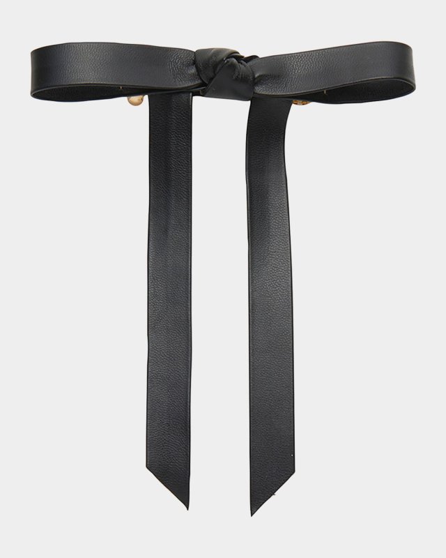 Bardot Bow Faux Leather Barrette